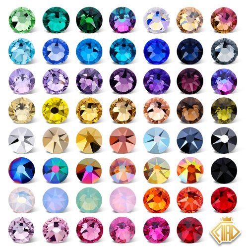 Afbeelding van Natuurlijke Kristallen Nageldecoraties - 8 Grote en 8 Kleine Strass Steentjes met Platte Achterkant voor DIY Nagelkunst