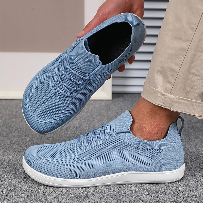 Afbeelding van Nieuwe Mode Brede Teen Blote Voeten Sneakers met Mesh Materiaal, Zachte Zool en Ademende Veterschoenen – Veelzijdige Dagelijkse Rondneus Loopschoenen voor Comfortabele Dagelijks Gebruik