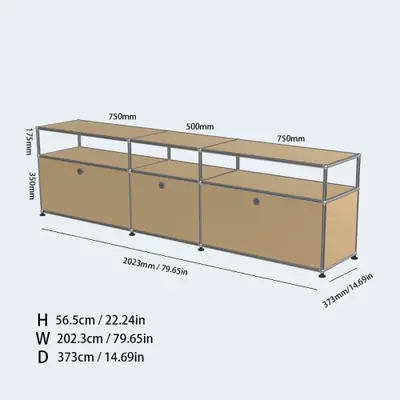 Image de Meuble TV d'angle avec rangements en métal - Design moderne