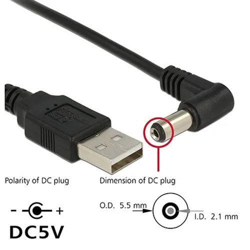 Conector DC acodado 2,1
