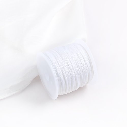 Afbeelding van Natuurlijk Macramé Koord van Katoen-Nylon Mix – 40 Meter Rol van 0,8 mm voor DIY Sieraden, Gevlochten Armbanden en Creatieve Knutselprojecten
