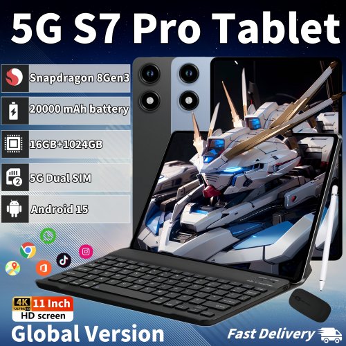 Image of 2025 Original Global Version S7 Pro Snapdragon 8Gen3 Android 15 Tablet 11 Inch 16GB+1TB 20000 mAh 5G Dual SIM wifi GPS Tables PC