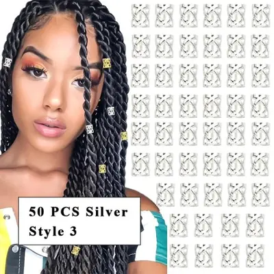 Image de Manchettes de Cheveux Or & Argent - 50 Pièces