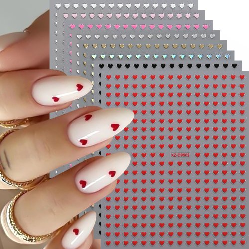 Afbeelding van Liefdeshart Nagelstickers - 3D Roze & Rood voor Valentijnsdag
