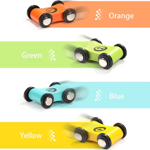 Afbeelding van Houten Glijbaan Speelgoed Set met Auto's en Inertie Trolley – Educatief Speelgoed voor Jongens vanaf 3 Jaar