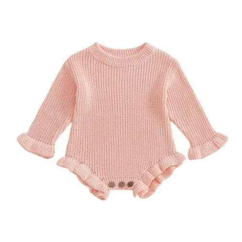Image de Barboteuse en Coton Tricoté pour Bébé - Douce & Confortable