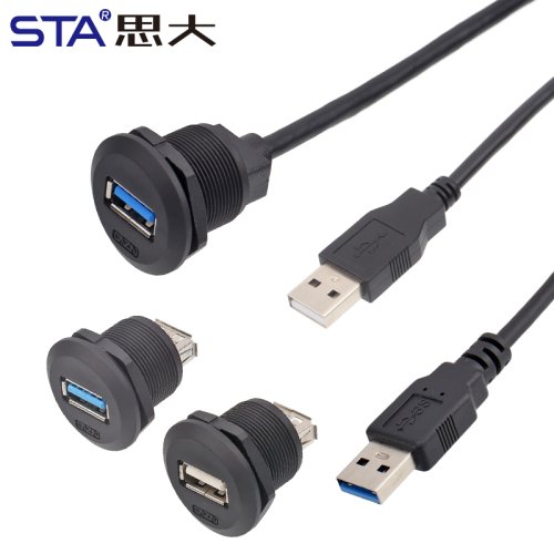 Imagen de Conector USB Tipo C Industrial IP68 Impermeable con Montaje Frontal Roscado para Uso en Ambientes Hostiles