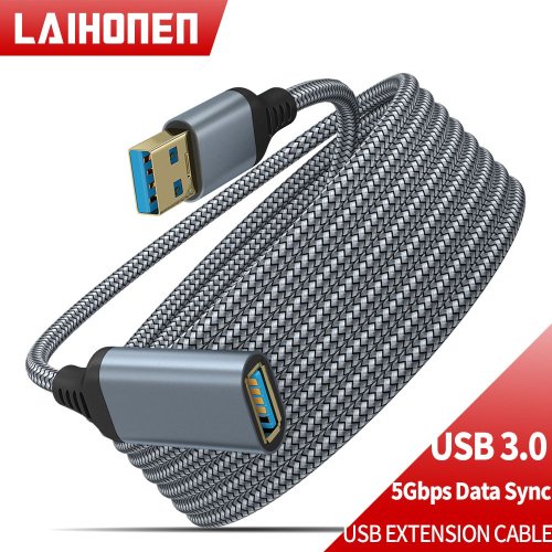Afbeelding van Laihonen Nylon Gevlochten USB 3.0 Kabel voor Snelle Dataoverdracht - Geschikt voor Computer, Camera, Printer, Xbox en Meer