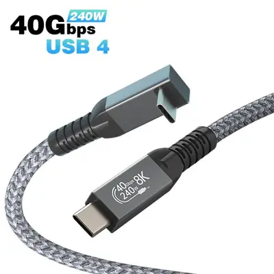 Image de Câble USB-C 40Gbps Thunderbolt 4 Angle 90° - 240W & 8K