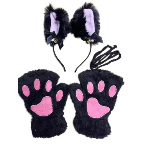Image de Gants Chat Mignons 5 Pièces Hiver pour Filles