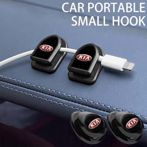 Imagen de Ganchos de Sujeción Invisible para Coche con Cable USB, Llavero para Auriculares y Bolsa para Maletero – Accesorios Prácticos para Kia Rio, Ceed, Sportage, Cerato, Soul y Sorento