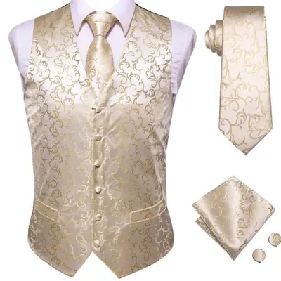 Image de Ensemble Gilet & Cravate Homme - Style Élégant Paisley
