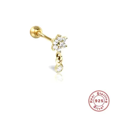 Image de Boucles d'oreilles Étoile & Lune en Argent Sterling 925