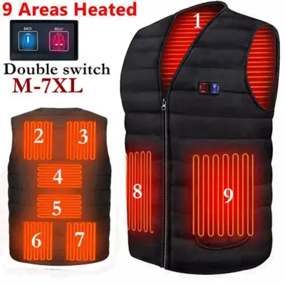 Gilet Chauffant Homme & Femme - 9 Zones de Chaleur