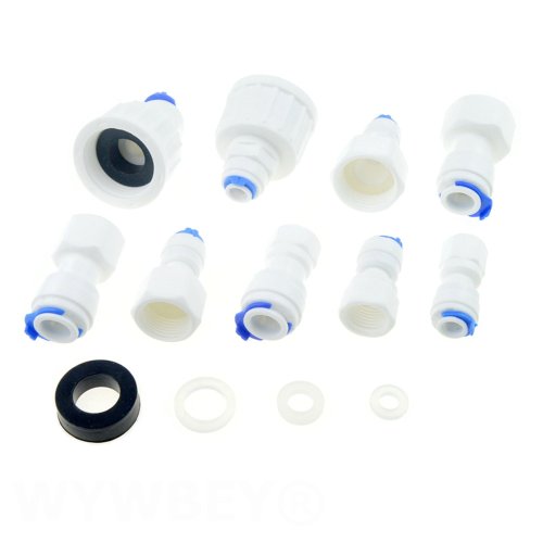 Afbeelding van Omgekeerde Osmose RO Watersysteem Fitting 1/4 "3/8" Inch 8mm OD Slang Buis 1/4 "1/2" 3/4 "1/8" Vrouwelijke Plastic Pijp Snelkoppelingen
