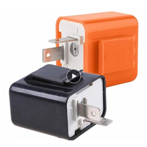 Afbeelding van 12V snelheid verstelbaar 2-pins LED elektronisch knipperrelais voor motorfiets richtingaanwijzer directe vervanging universeel gevarenwaarschuwing