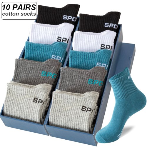 Image de 10 Paires de Chaussettes Homme Bio - Noir, Respirantes & Confortables