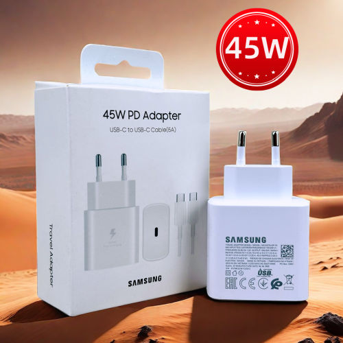 Imagen de Cargador Original Samsung de Carga Superrápida 45W con Certificación UE para Galaxy Z Fold 5, 4, 3, Flip 5, 4, 3, S23, S24 Ultra, S20, S22, S21 - Adaptador de Corriente Seguro y Eficiente