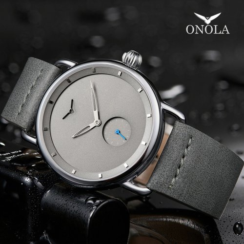 Immagine di Orologio da Uomo Casual di Marca Onola, Orologio da Polso al Quarzo con Cinturino in Pelle Impermeabile, Design Elegante e Semplice per un Look di Lusso