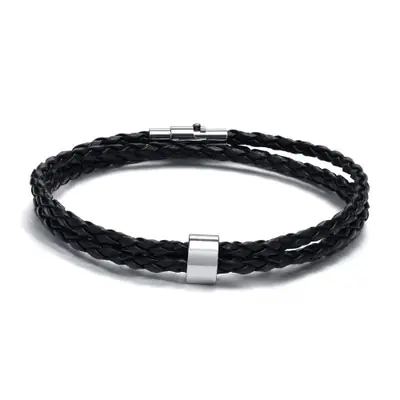 Image de Bracelet Cuir Tressé Personnalisé - Cadeau Homme