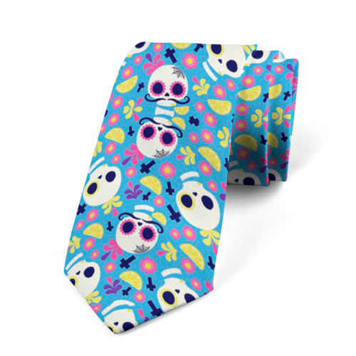 Imagen de Corbata divertida con estampado de calavera para hombre, corbata informal de moda de 8CM, novedad cr...