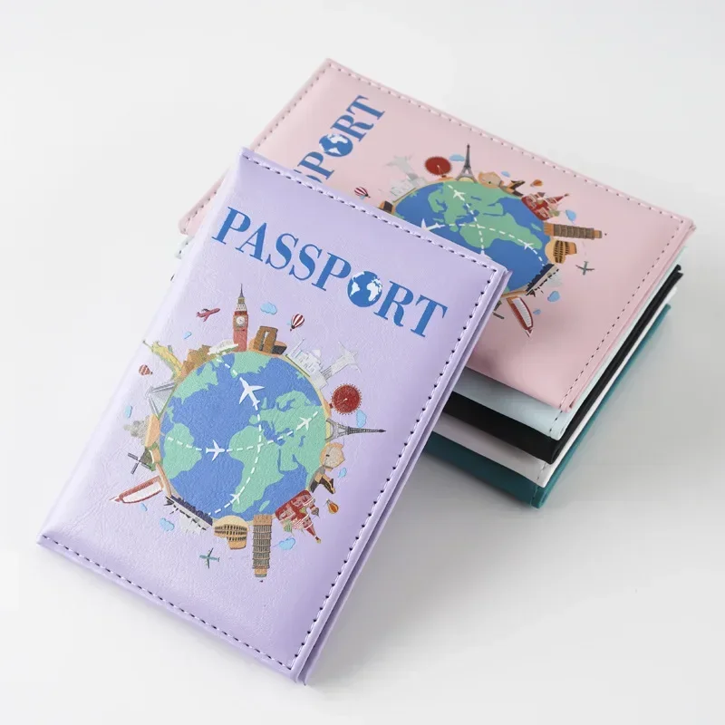 Imagen de Fundas de Pasaporte con Impresión UV en Color para Viajeros Globales - Soporte para Boleto de Avión, Tarjeta de Identidad y Accesorios de Viaje 2025