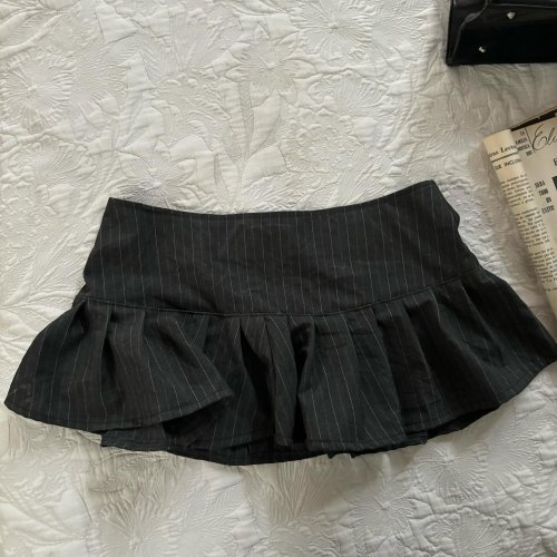 Zdjęcie Y2K retro casual chic damska spódnica w paski czysty krótki zamek błyskawiczny spódnica w kształcie litery A spódnica tuba nowa moda letnia mini spódniczka Hot Girl