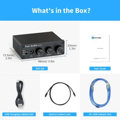 Image de DAC USB & Ampli Casque Fosi Audio Q4 Mini - Son HD pour Gaming et Musique