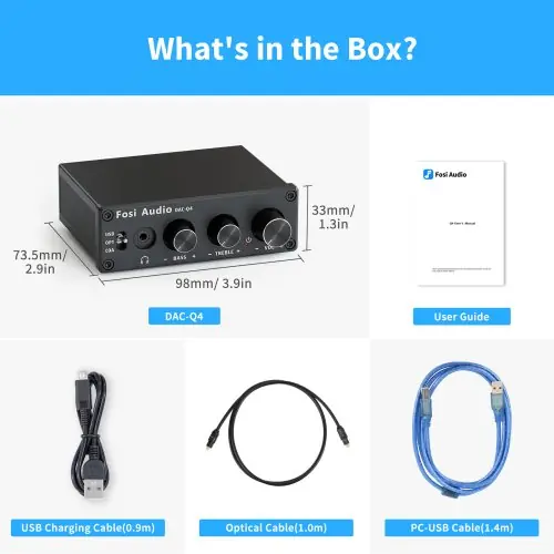 Image de DAC USB & Ampli Casque Fosi Audio Q4 Mini - Son HD pour Gaming et Musique