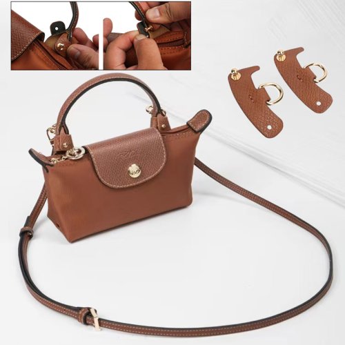 Afbeelding van Lederen Tasriem Set voor Longchamp Mini Tas – DIY Transformatie met Gratis Schouder- en Crossbody Band, 100-120 cm