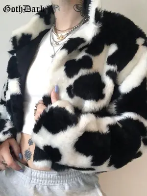 Image de Cardigan Gothique Fausse Fourrure - Style Punk Y2K