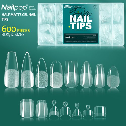 Bild von 600 Stück Künstliche Nägel – Weiches Gel, Extra Kurz & Stiletto-Form