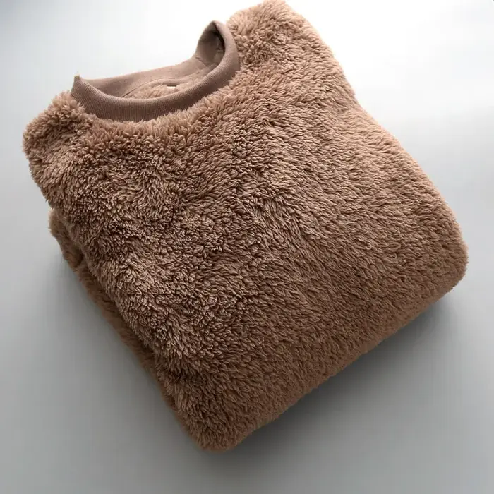 Image de Sweat-shirt Homme Col Rond Peluche Douce - Chaud & Confortable