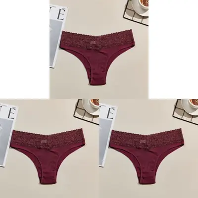 Image de 3 Slips Femme Coton Respirant Sans Couture