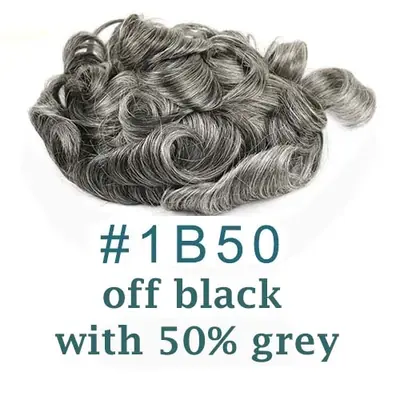 Image de Toupet Homme Cheveux Naturels - Gris Noir, Peau Fine, 100% Humain