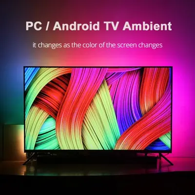 Image de Bande LED RGB WS2812B - Éclairage Ambiant pour TV, PC & Moniteur