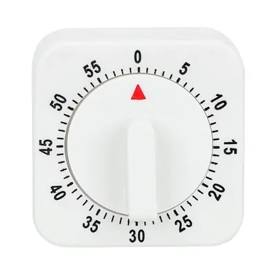 Image de Minuterie de Cuisine 60 Min - Compte à Rebours Mécanique Blanc