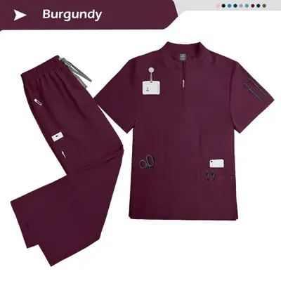 Image de blouses d allaitement haut avec fermeture éclair salon de beauté spa uniforme ensembles femmes homme...