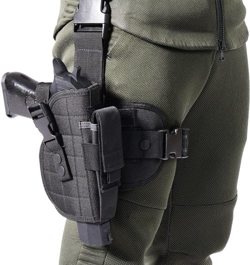 Imagen de Funda de Muslo Táctica Molle para Airsoft con Bolsa para Revistas y Pistola Ajustable a la Derecha