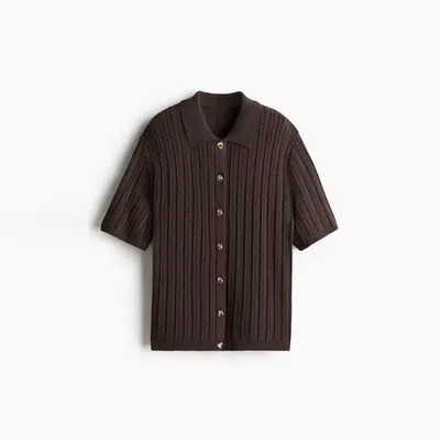 Image de Ensemble Femme Tricot Marron Col V - Tendance Printemps 2026