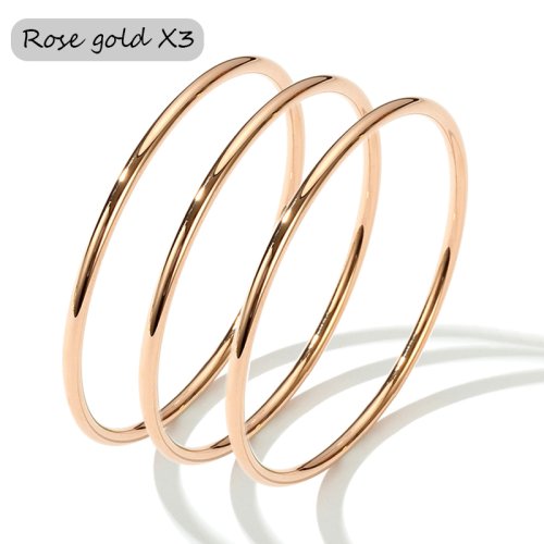 Imagen de 3 unids/lote, pulsera de acero inoxidable que no se decolora, brazaletes para mujer, estilo Simple, ...
