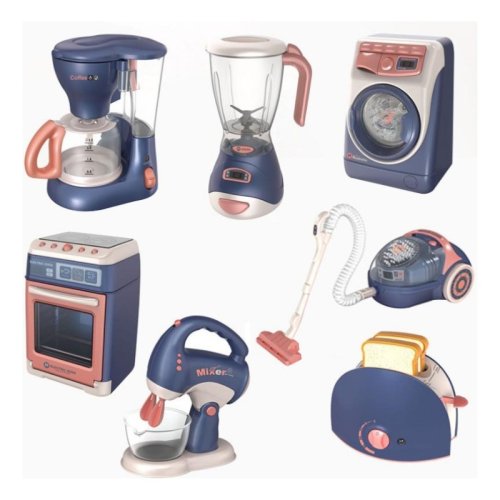 Bild von Kinder Rollenspiel Spielzeug Mini Küchengeräte Entsafter Kaffeemaschine Toaster Ofen Pädagogisches Lerngeschenk für Kleinkinder Mädchen Jungen