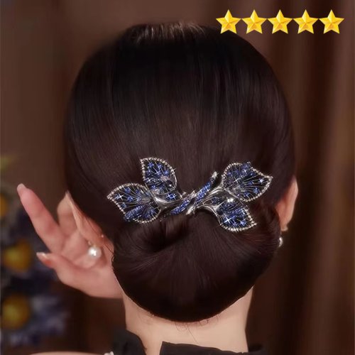 Afbeelding van 【Hot Sales�� Lichte Luxe Haaraccessoires Zirkoon Glanzend Krultang Vlinder Elegante Bloemen Luie Twist Clip Haar Magie