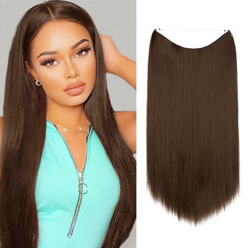 Bild von SARLA Synthetische Haarverlängerung ohne Clip, Ombre, natürlich, gefälscht, falsch, langes, glattes Haarteil, blondes Haar für Frauen