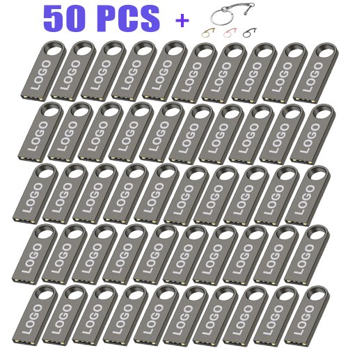 Immagine di Lotto da 50 Chiavette USB Metalliche 2.0 con Capacità da 128MB a 128GB – Personalizzabili con Logo Gratuito per Aziende e Eventi