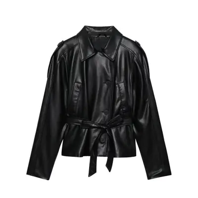 Image de Manteau Trench Faux Cuir Femme Automne 2025