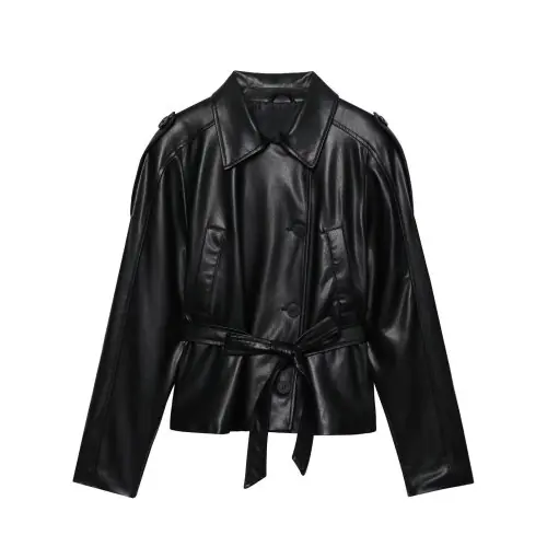 Image de Manteau Trench Faux Cuir Femme Automne 2025