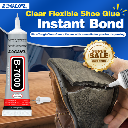 Zdjęcie Profesjonalny Klej do Butów B7000 – Natychmiastowa Utwardzalność, Przezroczysty i Elastyczny Klej Naprawczy do Wszystkich Rodzajów Obuwia