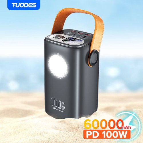 Afbeelding van Tuodes Power Bank 60000mAh Ultra Externe Batterijcapaciteit PD100W Snel Opladen Out Deur Power Station Voor Laptop iPhone Samsung