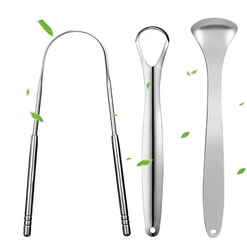 Image de Grattoir à Langue en Acier Inoxydable - Nettoyage Buccal Efficace